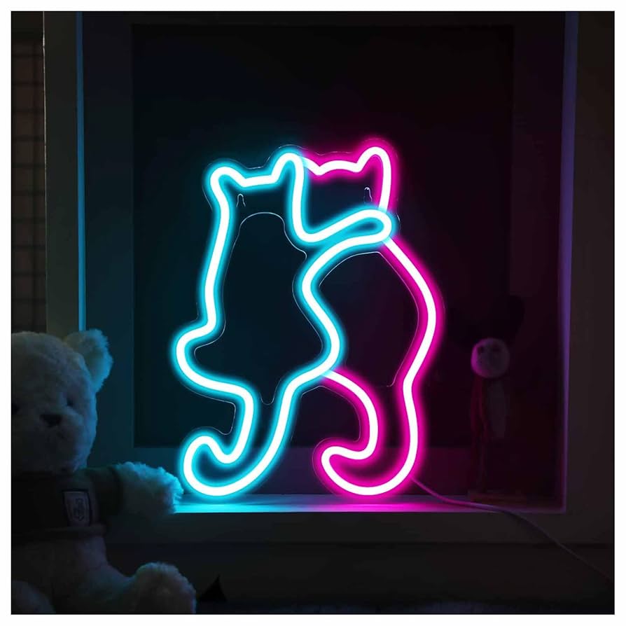 Amazon.co.jp : 猫ネオン サインライト装飾 ネオンサイン 動物